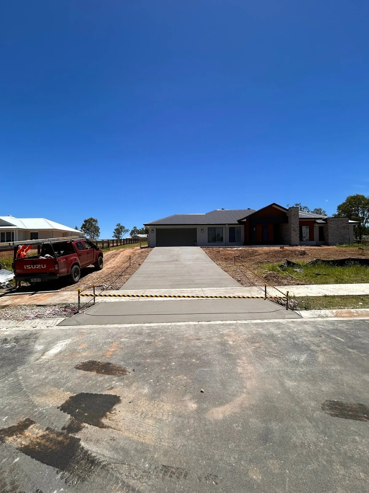 New driveway to a double garage